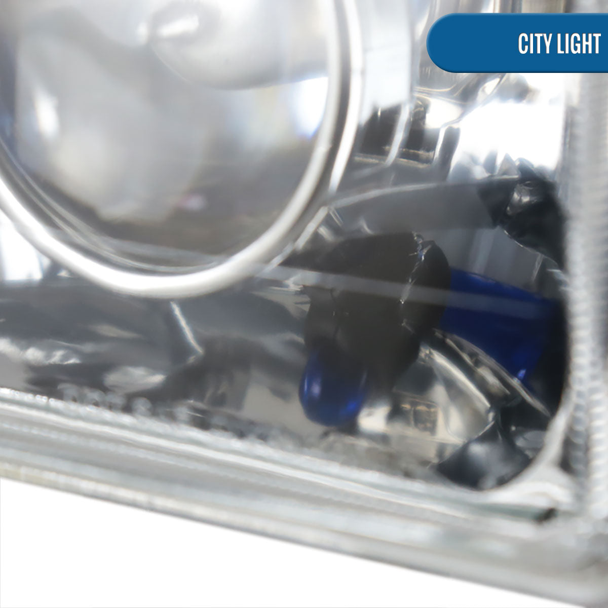 Ronnin - Fits All Vehicles with 4" X 6" Sealed Beam Projector Headlights H4651 H4652 H4656 H4666 H6545 Pair | Chrome