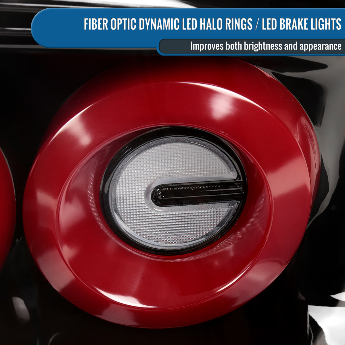 Ronnin - Fits 2003-2007 Infiniti G35 Coupe 2-Door Full LED Sequential Tail Lights Brake Lamps Assembly Pair | Glossy Black | Red Halo Rims