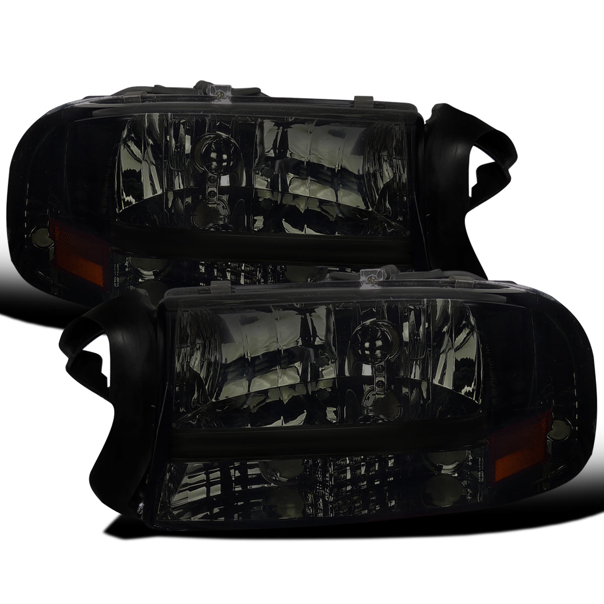 Ronnin - Fits 1997-2004 Dodge Dakota 1998-2003 Durango Replacement Headlights Assembly Pair | Smoke