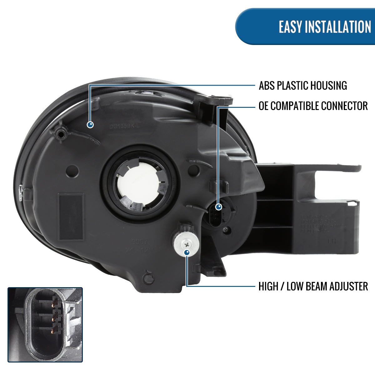 Ronnin - Fits 2003-2005 Dodge Neon Factory Replacement Headlights Assembly Pair | Chrome