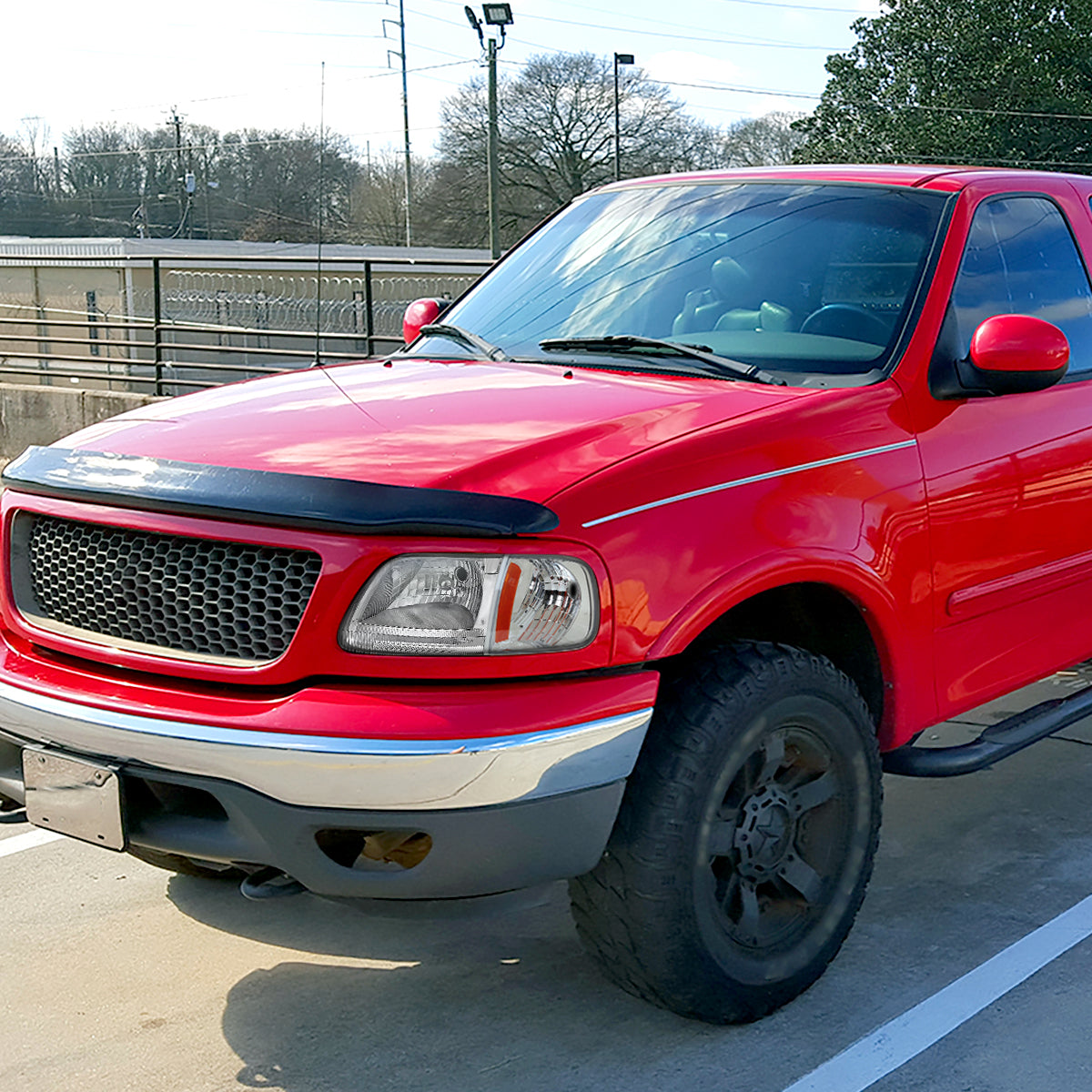 Ronnin - Fits 1997-2004 Ford F150 Expedition Headlights + Corner Parking Signal Lamps Replacement Assembly Pair | Chrome