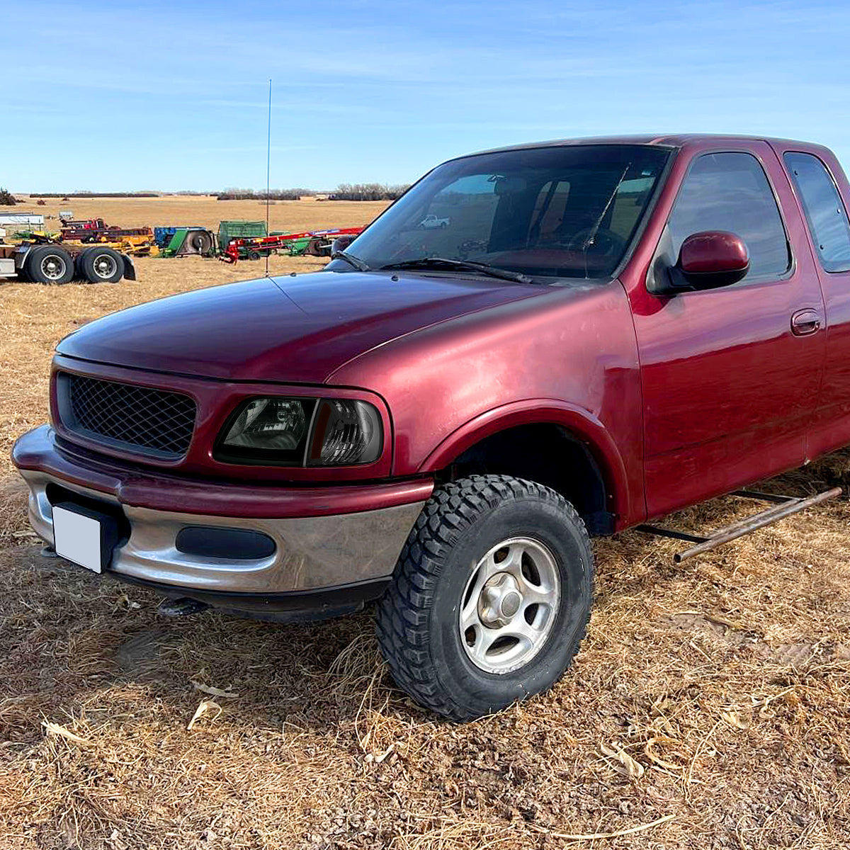 Ronnin - Fits 1997-2004 Ford F150 Expedition Headlights + Corner Parking Signal Lamps Replacement Assembly Pair | Smoke