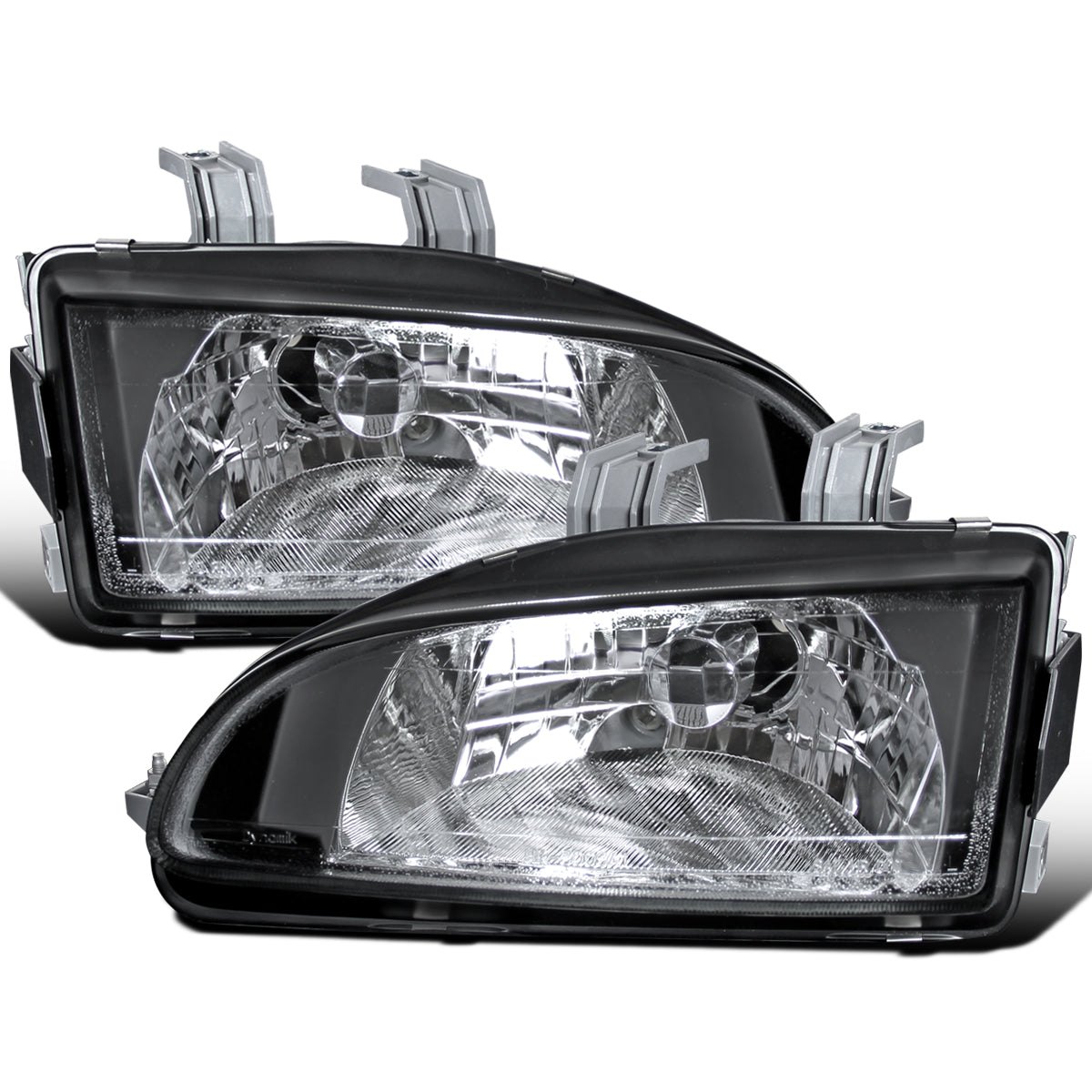 Ronnin - Fits 1992-1995 Honda Civic EG EJ Replacement Headlights Assembly Pair | Black
