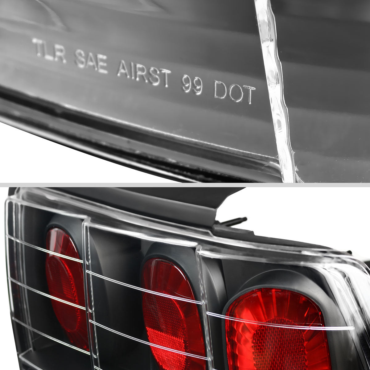 Ronnin - Fits 1999-2004 Ford Mustang Tail Lights Assembly Replacement Pair | Black