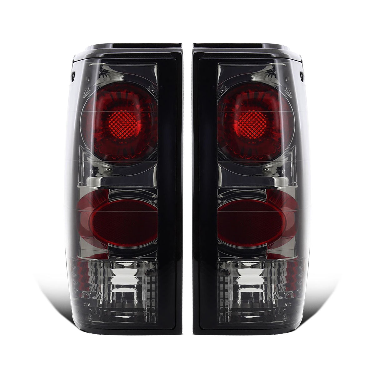 Ronnin - Fits 1982-1993 Chevy S10 1983-1994 S10 Blazer 1983-1990 GMC S15 1991-1993 Sonoma 1992-1994 Jimmy Tail Lights Replacement Pair | Smoke