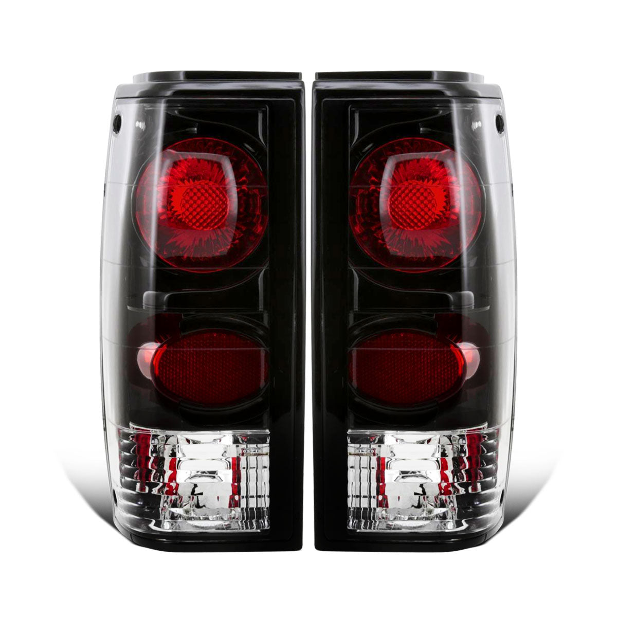 Ronnin - Fits 1982-1993 Chevy S10 1983-1994 S10 Blazer 1983-1990 GMC S15 1991-1993 Sonoma 1992-1994 Jimmy Tail Lights Replacement Pair | Black