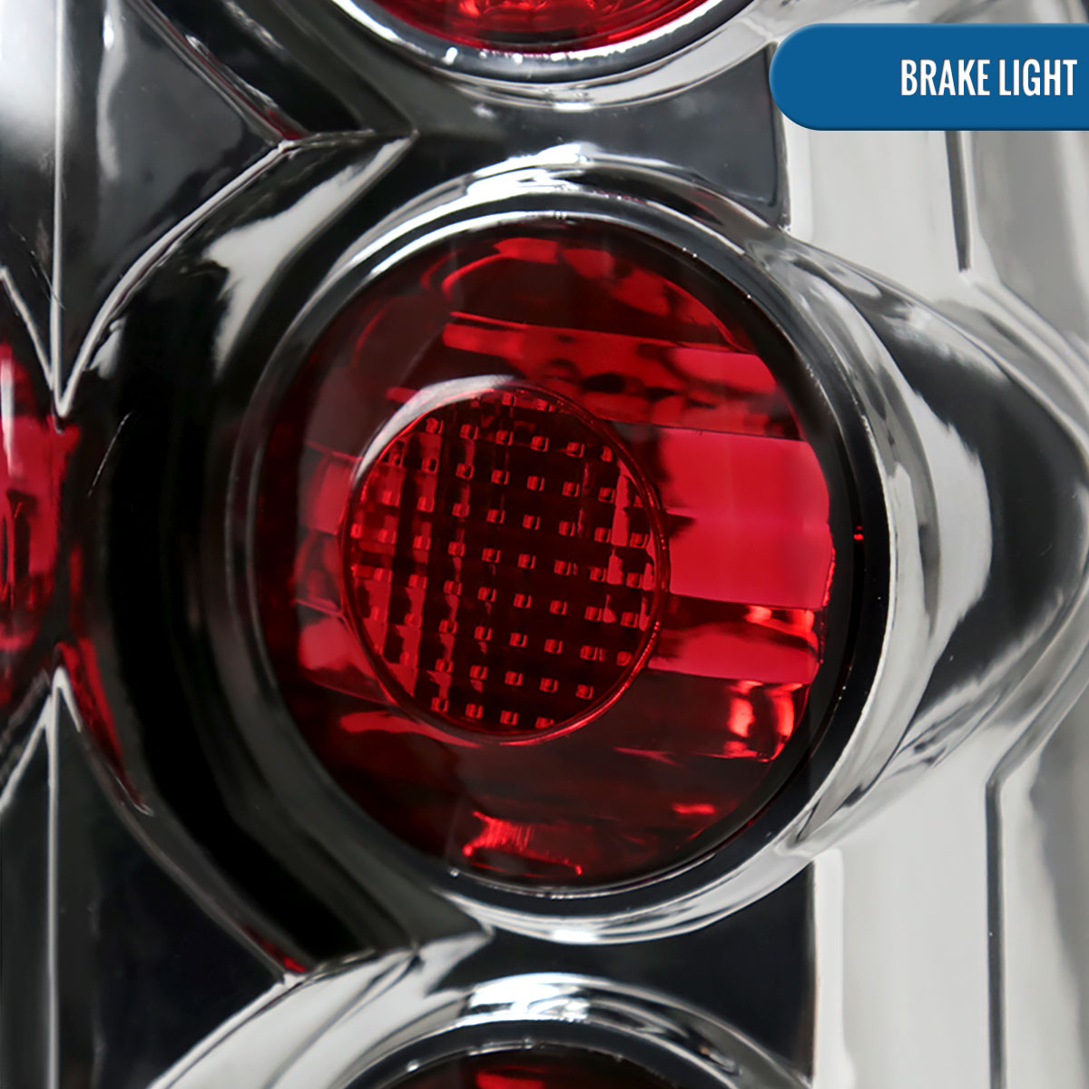 Ronnin - Fits 1999-2002 Chevy Silverado 1999-2007 Sierra Pickup Tail Lights Replacement Rear Brake Lamps Assembly Pair | Chrome