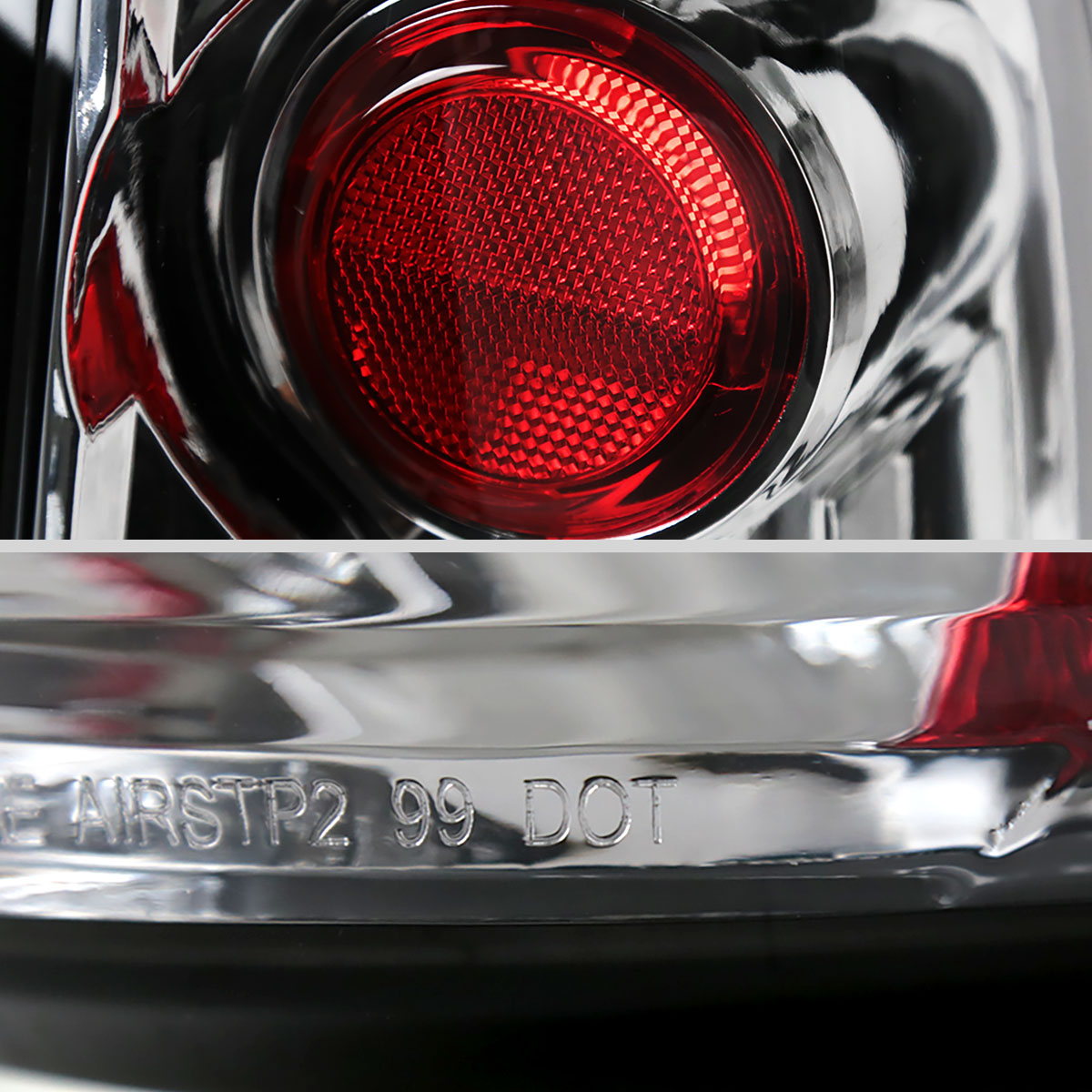 Ronnin - Fits 1999-2002 Chevy Silverado 1999-2007 Sierra Pickup Tail Lights Replacement Rear Brake Lamps Assembly Pair | Chrome