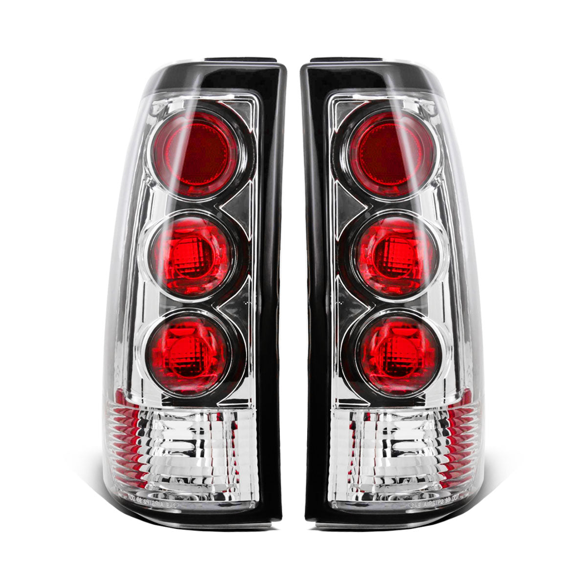 Ronnin - Fits 1999-2002 Chevy Silverado 1999-2007 Sierra Pickup Tail Lights Replacement Rear Brake Lamps Assembly Pair | Chrome