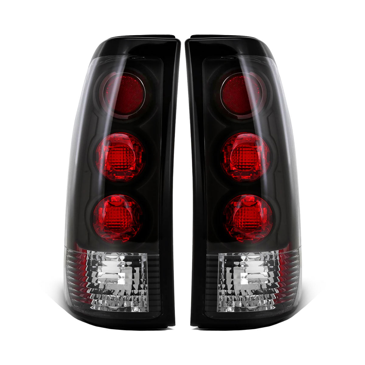 Ronnin - Fits 1999-2002 Chevy Silverado 1999-2007 Sierra Pickup Tail Lights Replacement Rear Brake Lamps Assembly Pair | Black