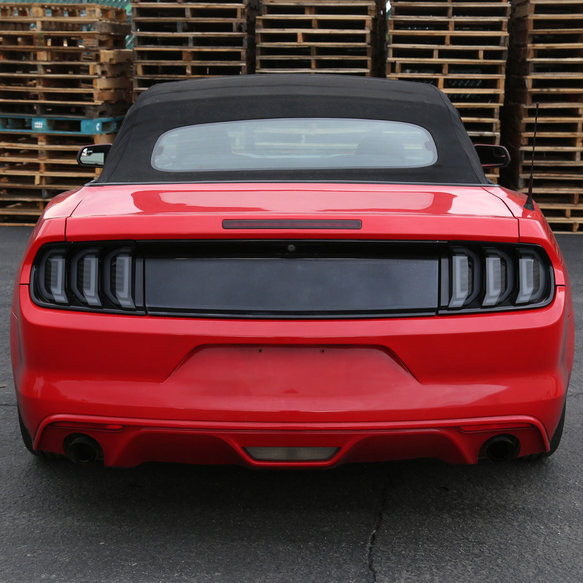 Ronnin - Fits 2015-2023 Ford Mustang Coupe Convertible Full LED Tail Lights Integrated Sequential Signal and Brake Lamps Upgraded Replacement Pair | Black Smoke
