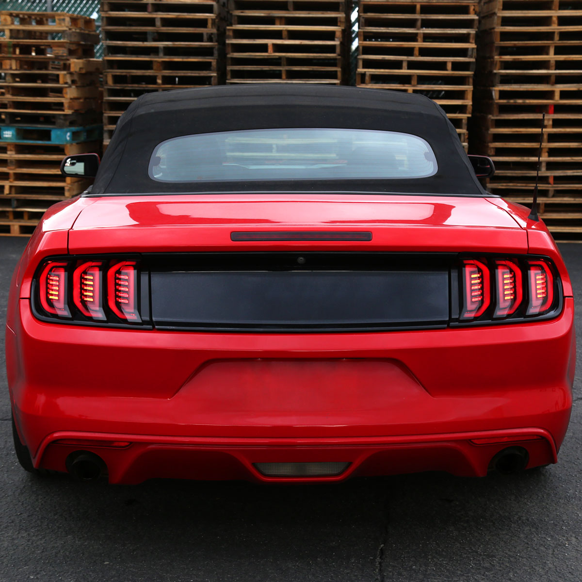 Ronnin - Fits 2015-2023 Ford Mustang Coupe Convertible Full LED Tail Lights Integrated Sequential Signal and Brake Lamps Upgraded Replacement Pair | Glossy Black