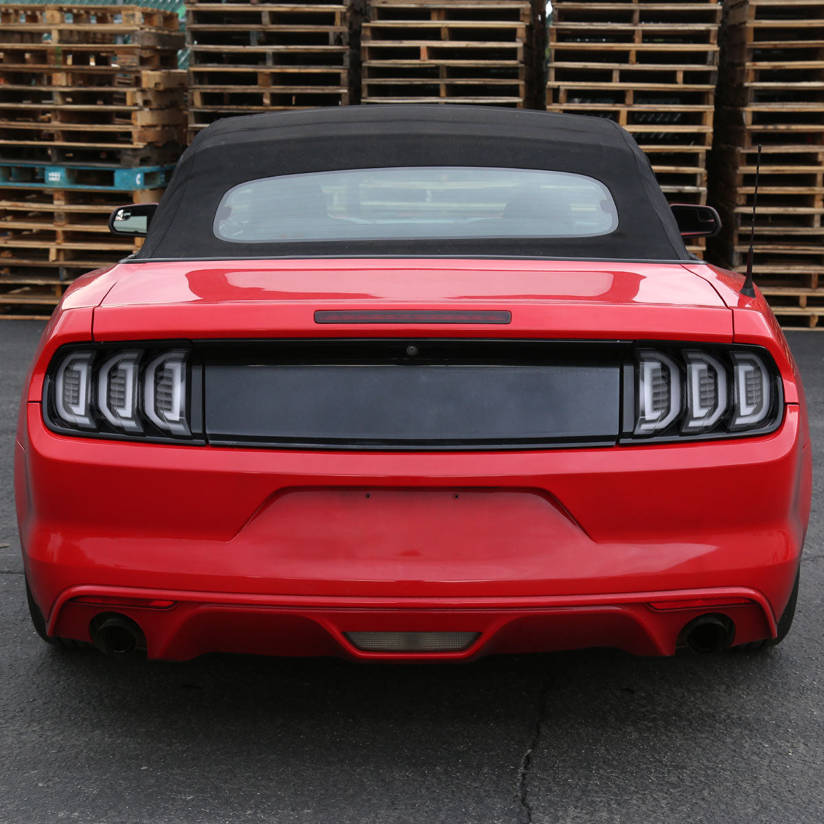 Ronnin - Fits 2015-2023 Ford Mustang Coupe Convertible Full LED Tail Lights Integrated Sequential Signal and Brake Lamps Upgraded Replacement Pair | Glossy Black