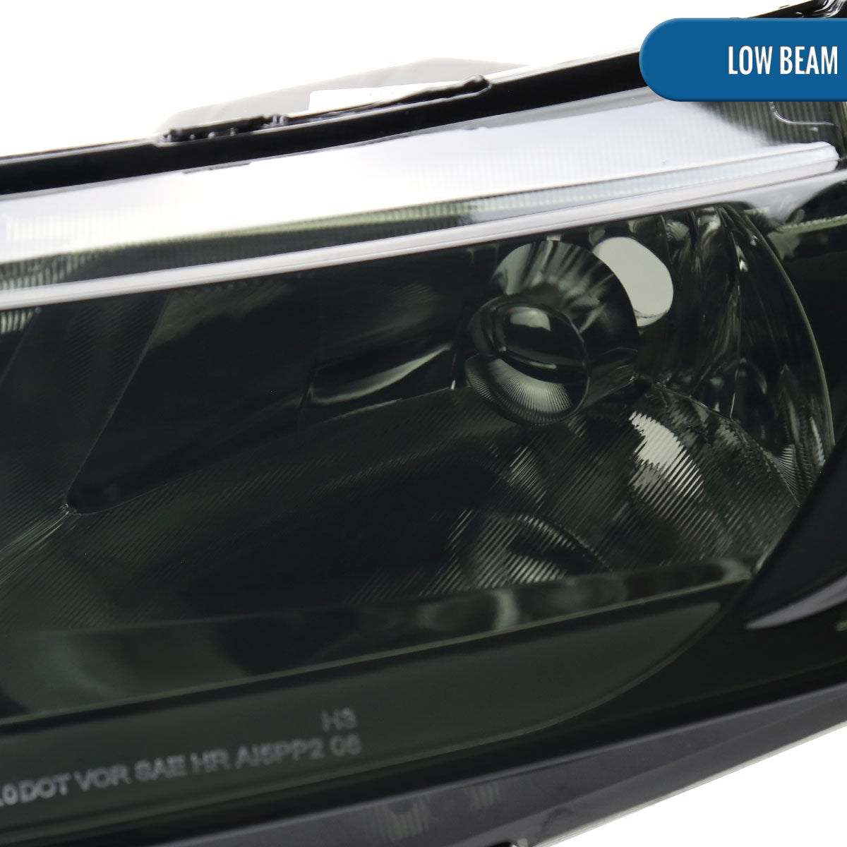 Ronnin - Fits 2006-2011 Honda Civic 4-Door Sedan LED Tube Running Lights Headlights Replacement Assembly Pair | Smoke