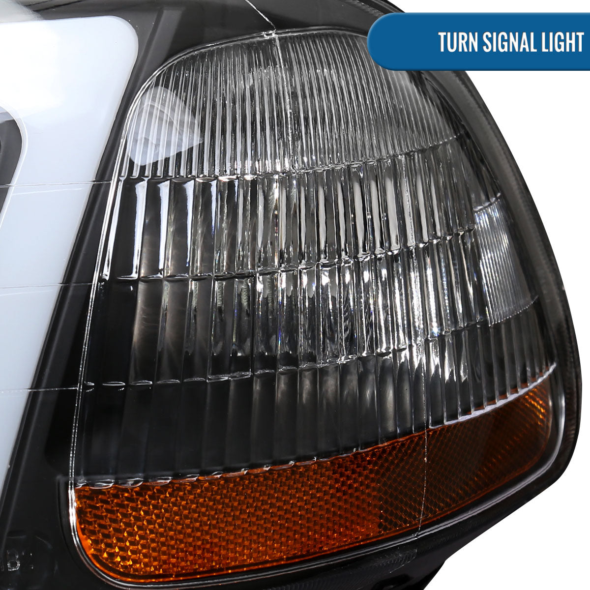 Ronnin - Fits 1996-1998 Honda Civic Upgraded LED Tube Running Lights Headlights Replacement Assembly Pair | Black