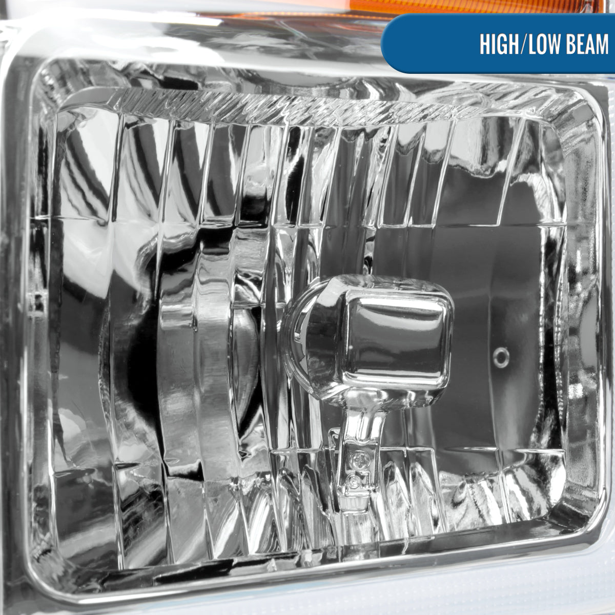 Ronnin - Fits 2008-2010 Ford F250 F350 F450 F550 Super Duty Pickup Halogen Headlights LED Sequential Turn Signal Tubes Assembly Pair | Chrome