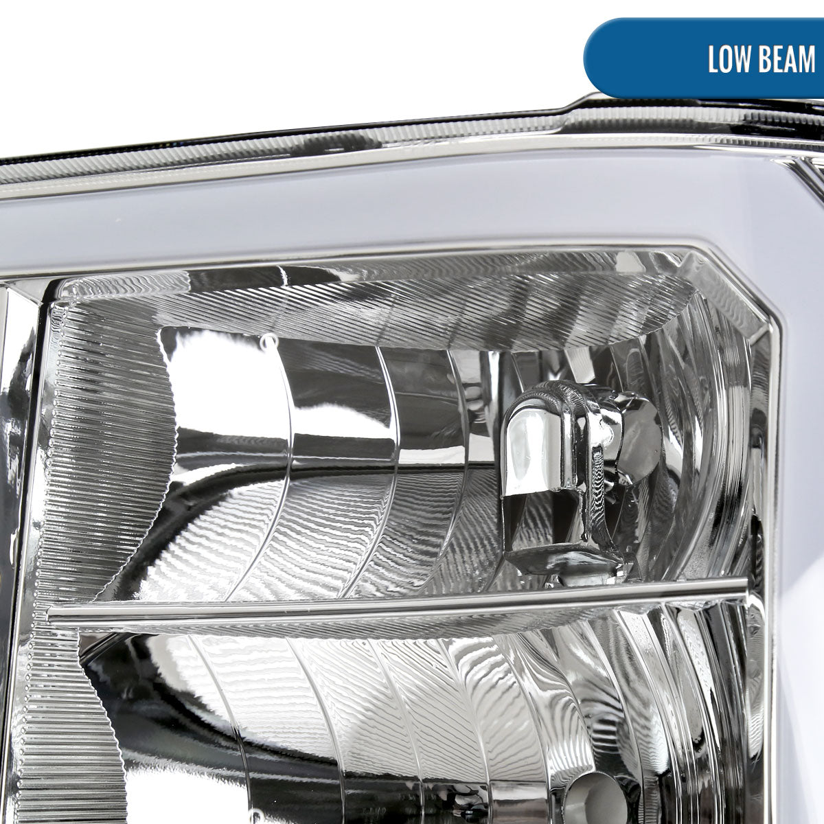 Ronnin - Fits 2007-2013 GMC Sierra 1500 2500HD 3500HD Upgraded LED Running Tube Lights Headlights Replacement Assembly Pair | Chrome