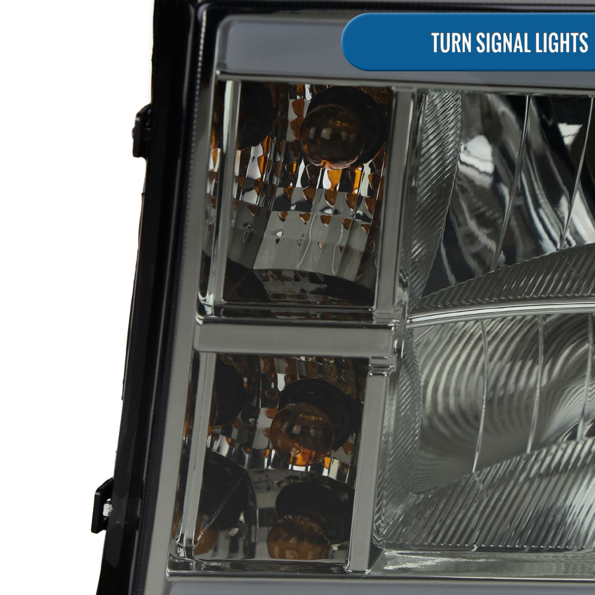 Ronnin - Fits 2007-2013 GMC Sierra 1500 2500HD 3500HD Upgraded LED Running Tube Lights Headlights Replacement Assembly Pair | Smoke