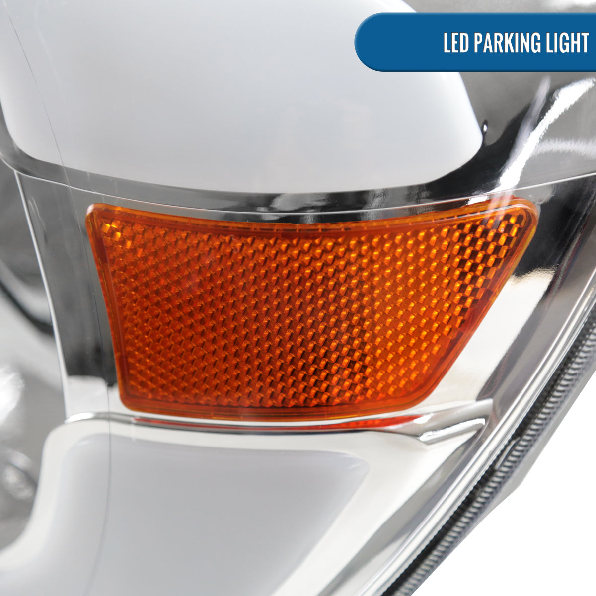 Ronnin - Fits 2005-2011 Toyota Tacoma LED Tube Headlights Assembly Head Lamps Replacement Pair | Chrome