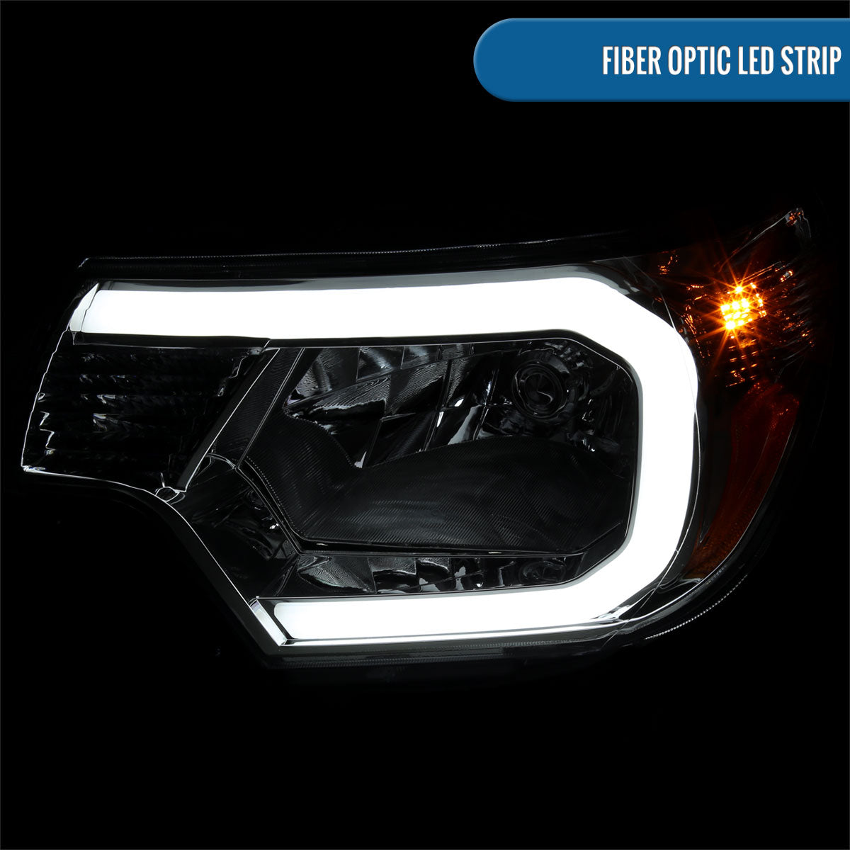Ronnin - Fits 2012-2015 Toyota Tacoma Upgraded LED Running Tube Lights Headlights Replacement Assembly Pair | Chrome
