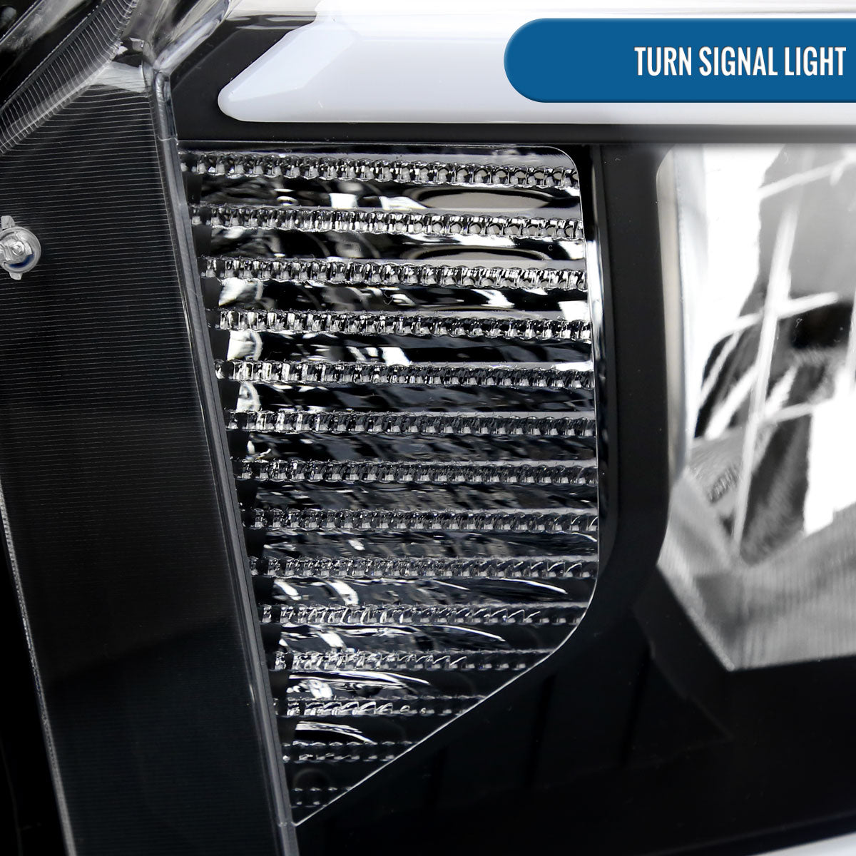 Ronnin - Fits 2014-2021 Toyota Tundra Upgraded Replacement LED Running Light Tube Halogen Headlights Assembly Pair | Black