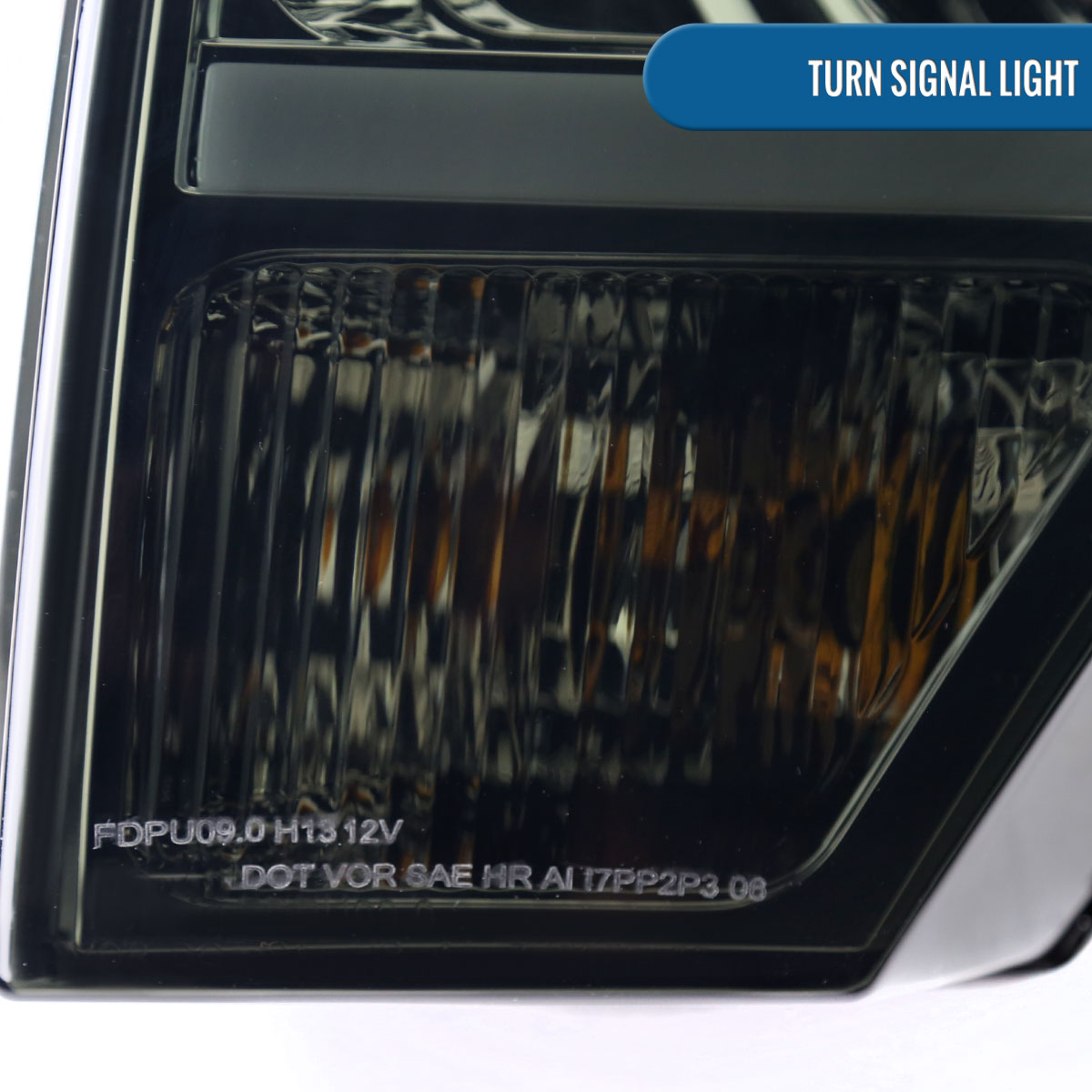 Ronnin - Fits 2009-2014 Ford F150 Upgraded LED Running Tube Lights Projector Headlights Replacement Assembly Pair | Smoke