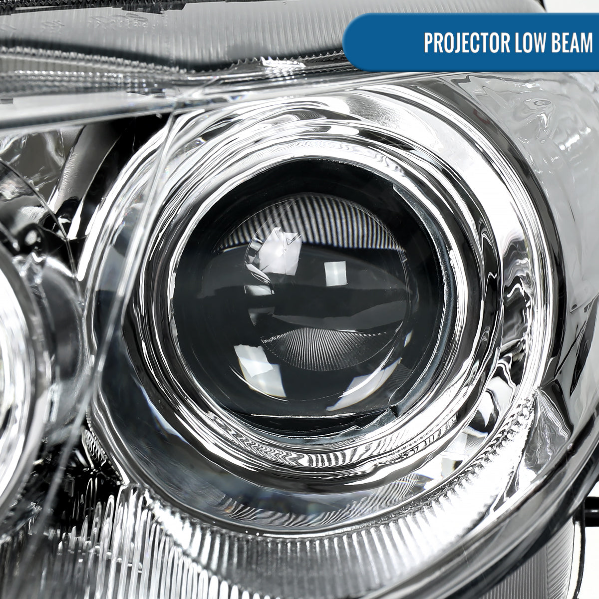 Ronnin - Fits 2003-2005 Mazda 6 Sedan Upgraded Replacement Projector Headlights Assembly Pair | Chrome