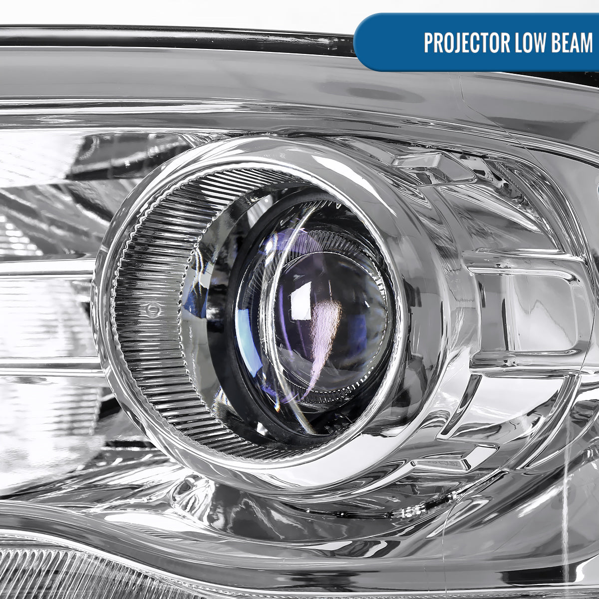 Ronnin - Fits 2013-2018 Ram 1500 2500 3500 2019-2024 Ram 1500 Classic Factory Upgraded Replacement Projector Headlights Amber Running Lights Assembly Pair | Chrome