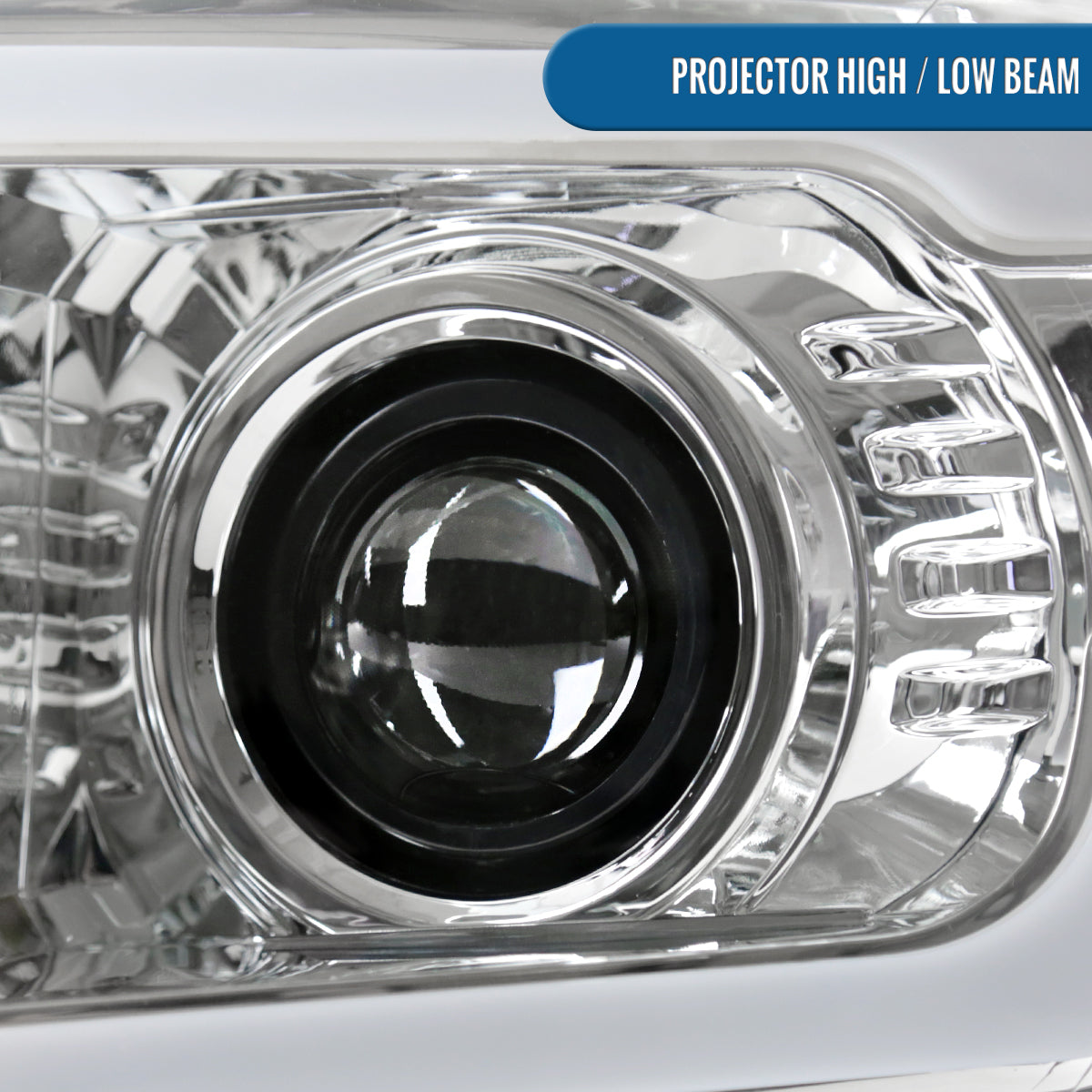 Ronnin - Fits 2005-2011 Toyota Tacoma LED Tube Projector Headlights Assembly Head Lamps Replacement Pair | Chrome