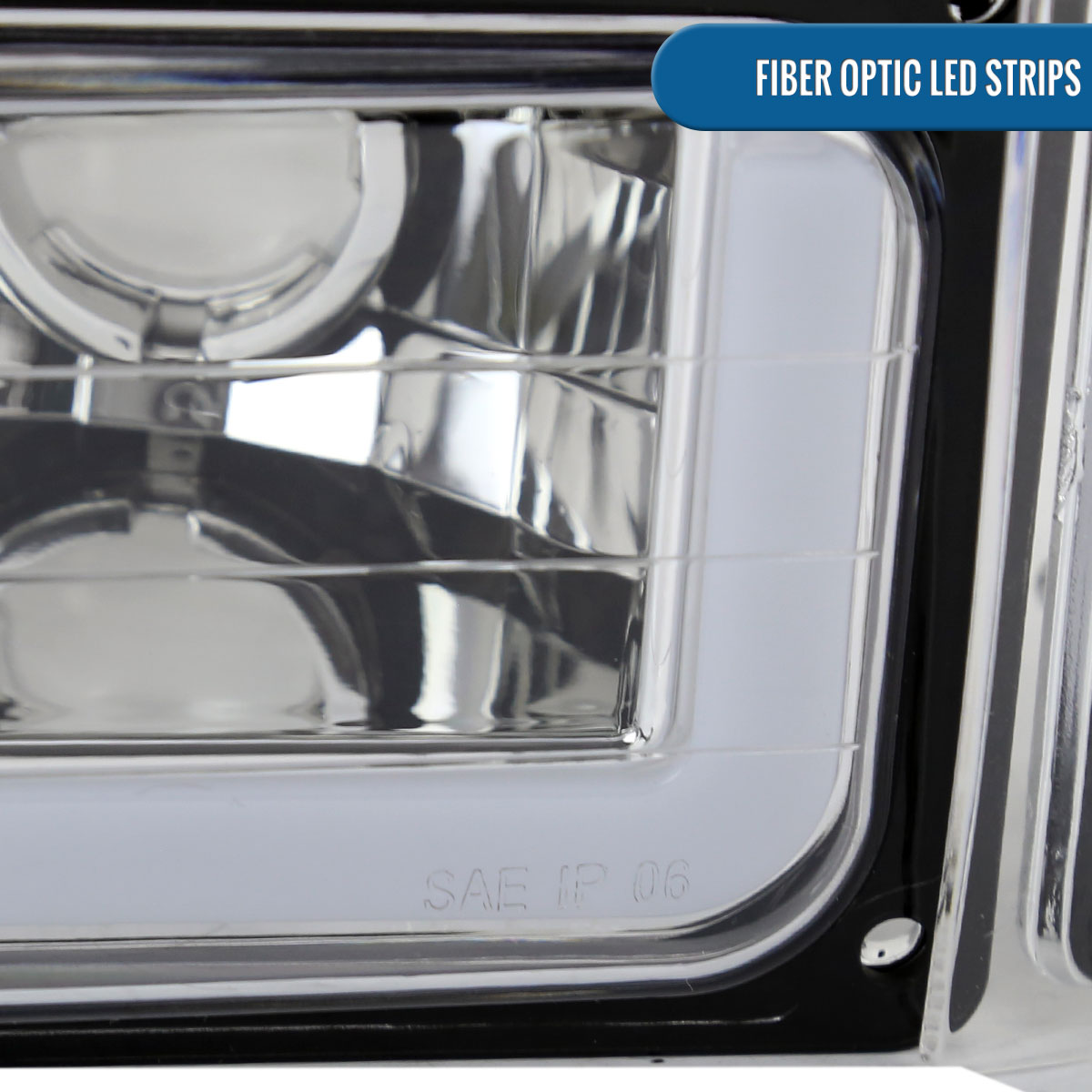 Ronnin - Fits 1994-1998 Chevy C10 C/K Silverado Suburban Tahoe LED Running Tube Lights Headlights + Corner Bumper Parking Lights Assembly Pair | Chrome