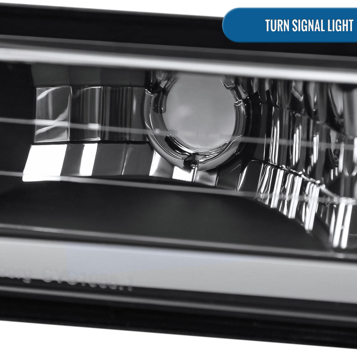 Ronnin - Fits 1994-1998 Chevy C10 C/K Silverado Suburban Tahoe LED Running Tube Lights Headlights + Corner Bumper Parking Lights Assembly Pair | Black