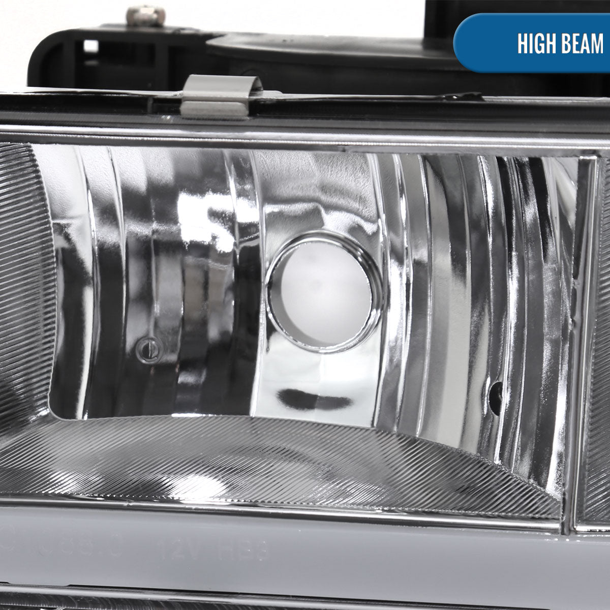 Ronnin - Fits 1994-1999 GMC C10 C/K Suburban Sierra Yukon LED Running Tube Lights Headlights + Corner Bumper Parking Lamps Replacement Set Pair | Chrome