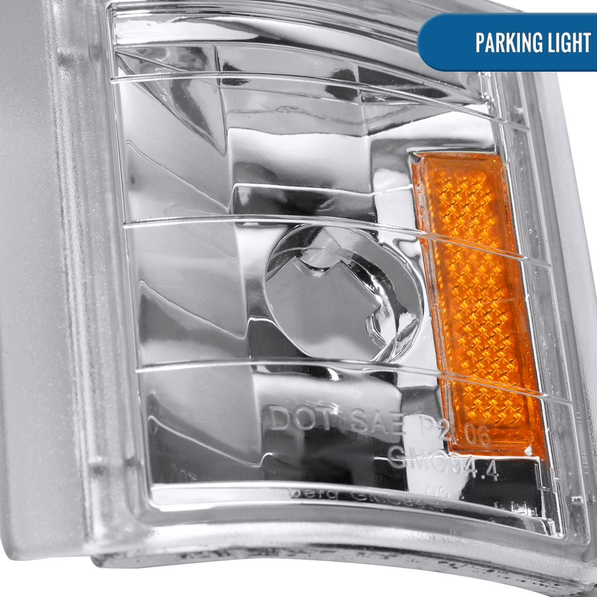 Ronnin - Fits 1994-1999 GMC C10 C/K Suburban Sierra Yukon LED Running Tube Lights Headlights + Corner Bumper Parking Lamps Replacement Set Pair | Chrome
