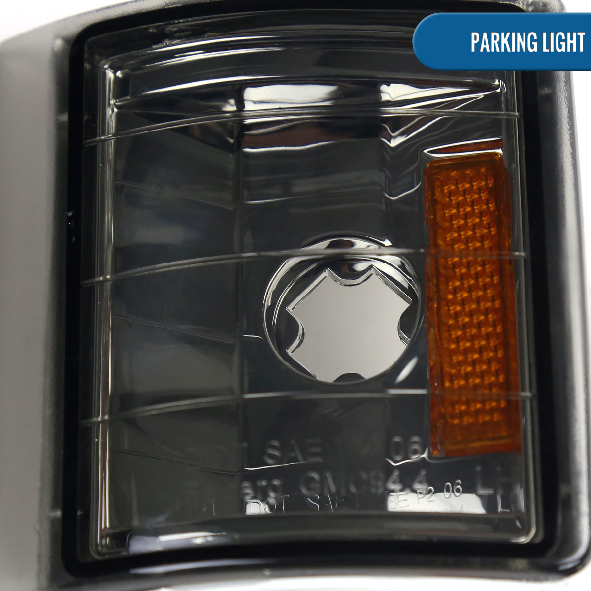Ronnin - Fits 1994-1999 GMC C10 C/K Suburban Sierra Yukon LED Running Tube Lights Headlights + Corner Bumper Parking Lamps Replacement Set Pair | Smoke
