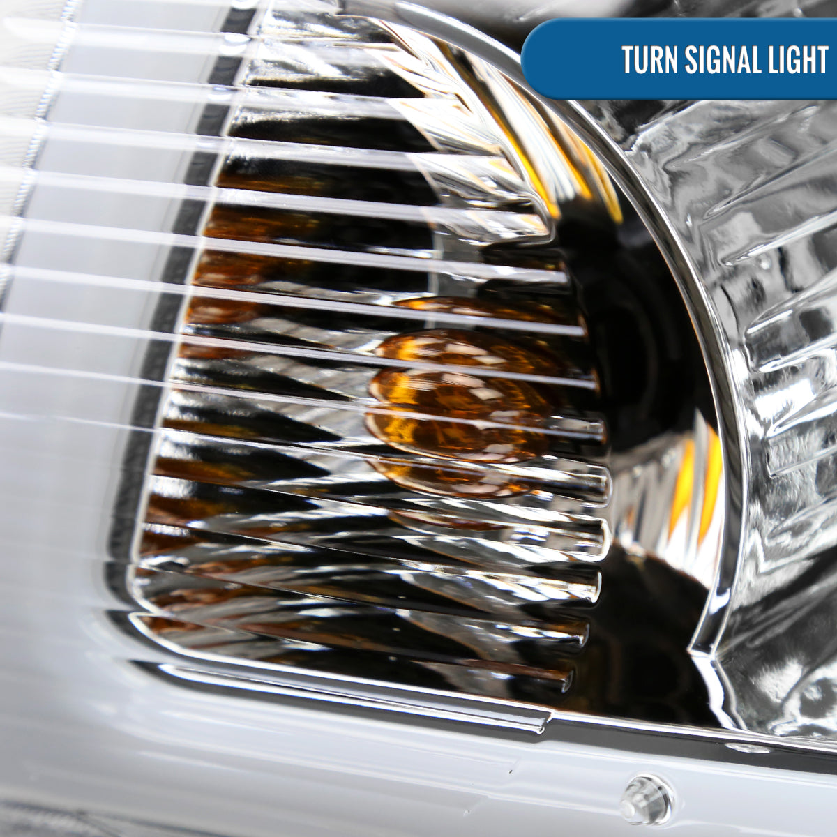 Ronnin - Fits 2001-2011 Ford Ranger Upgraded LED Running Tube Lights Headlights + Amber Corner Lamps Replacement Assembly Pair | Chrome