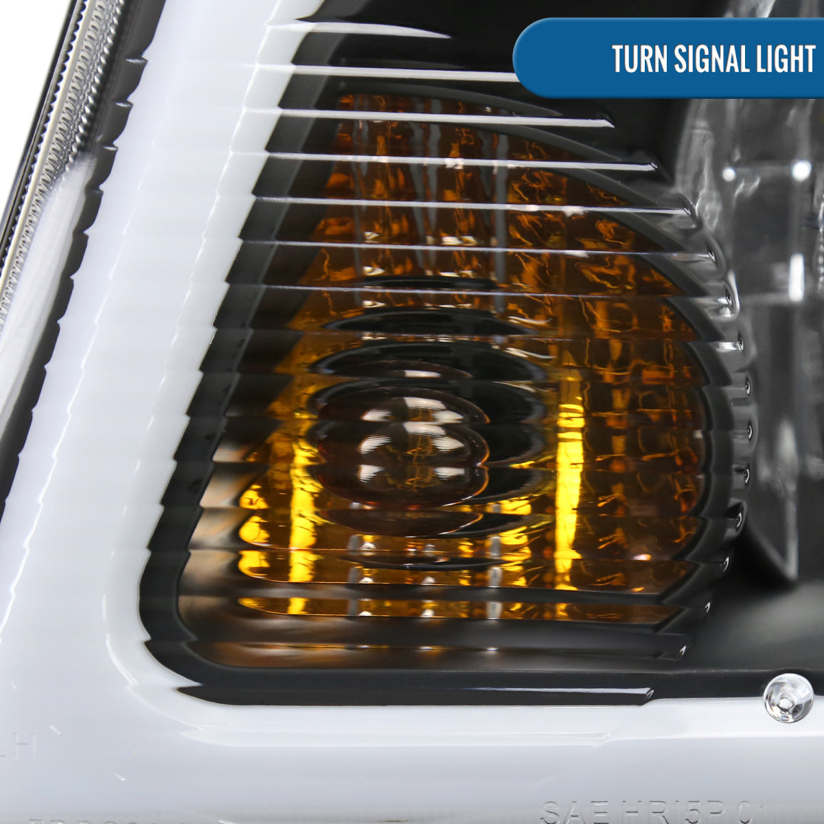 Ronnin - Fits 2001-2011 Ford Ranger Upgraded LED Running Tube Lights Headlights + Amber Corner Lamps Replacement Assembly Pair | Black