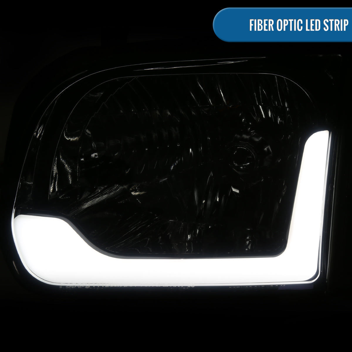 Ronnin - Fits 2005-2006 Toyota Tundra 2005-2007 Sequoia Upgraded LED Running Tube Lights Headlights + Corner Lights Replacement Assembly Pair | Smoke