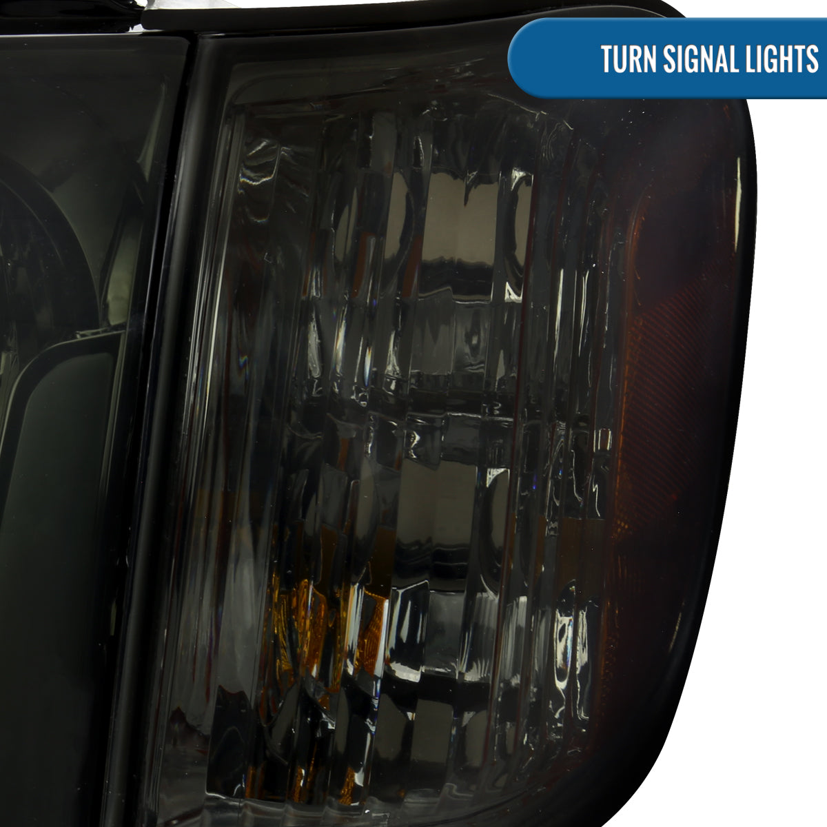 Ronnin - Fits 2005-2006 Toyota Tundra 2005-2007 Sequoia Upgraded LED Running Tube Lights Headlights + Corner Lights Replacement Assembly Pair | Smoke