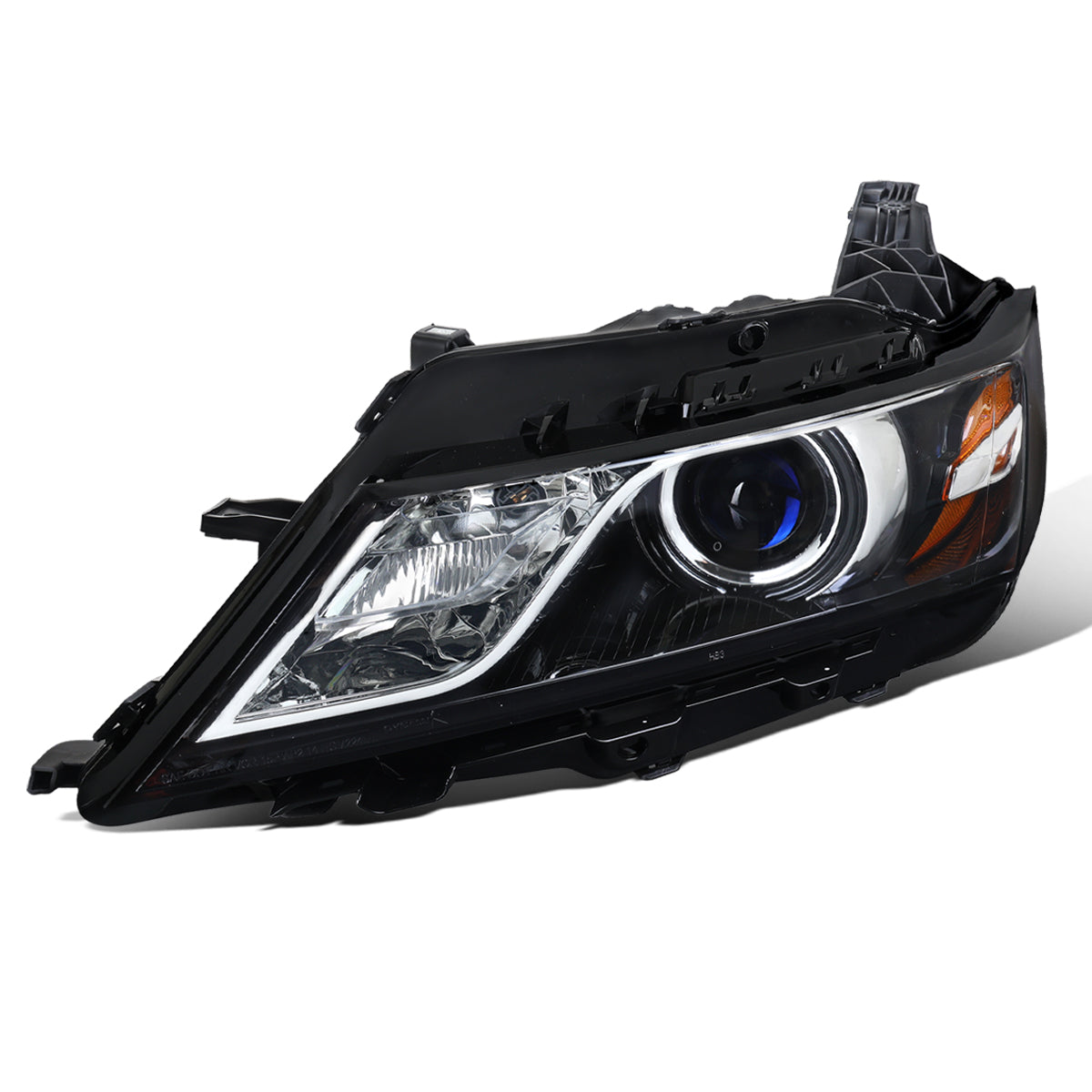 Ronnin - Fits 2014-2020 Chevy Impala Factory Replacement Halogen Projector Headlights Assembly Pair | Gloss Black | Driver Side