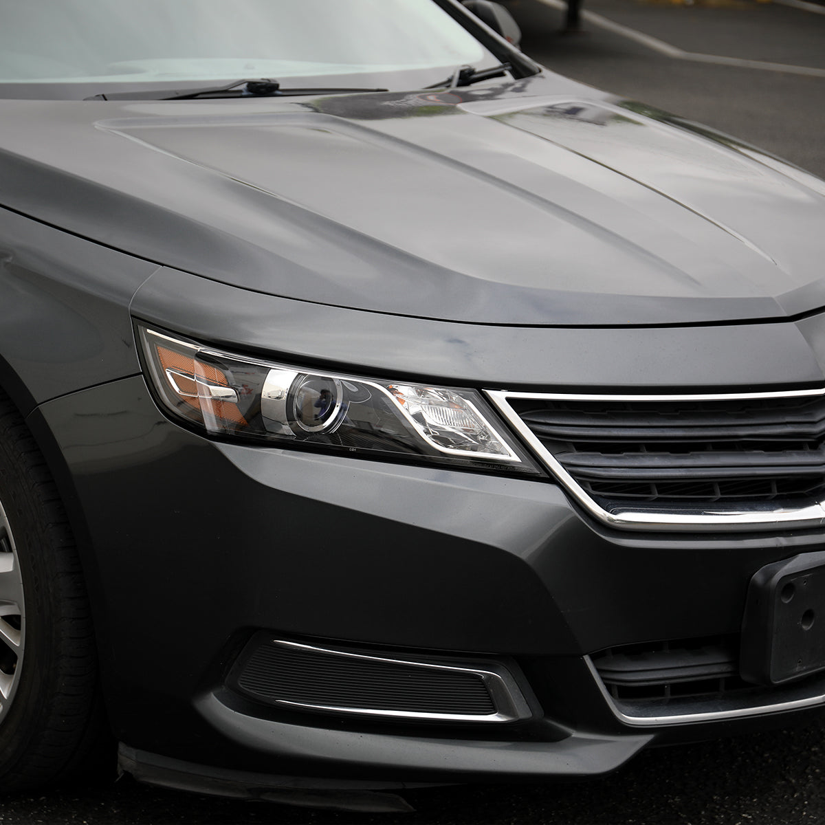 Ronnin - Fits 2014-2020 Chevy Impala Factory Replacement Halogen Projector Headlights Assembly Pair | Gloss Black | Passenger Side