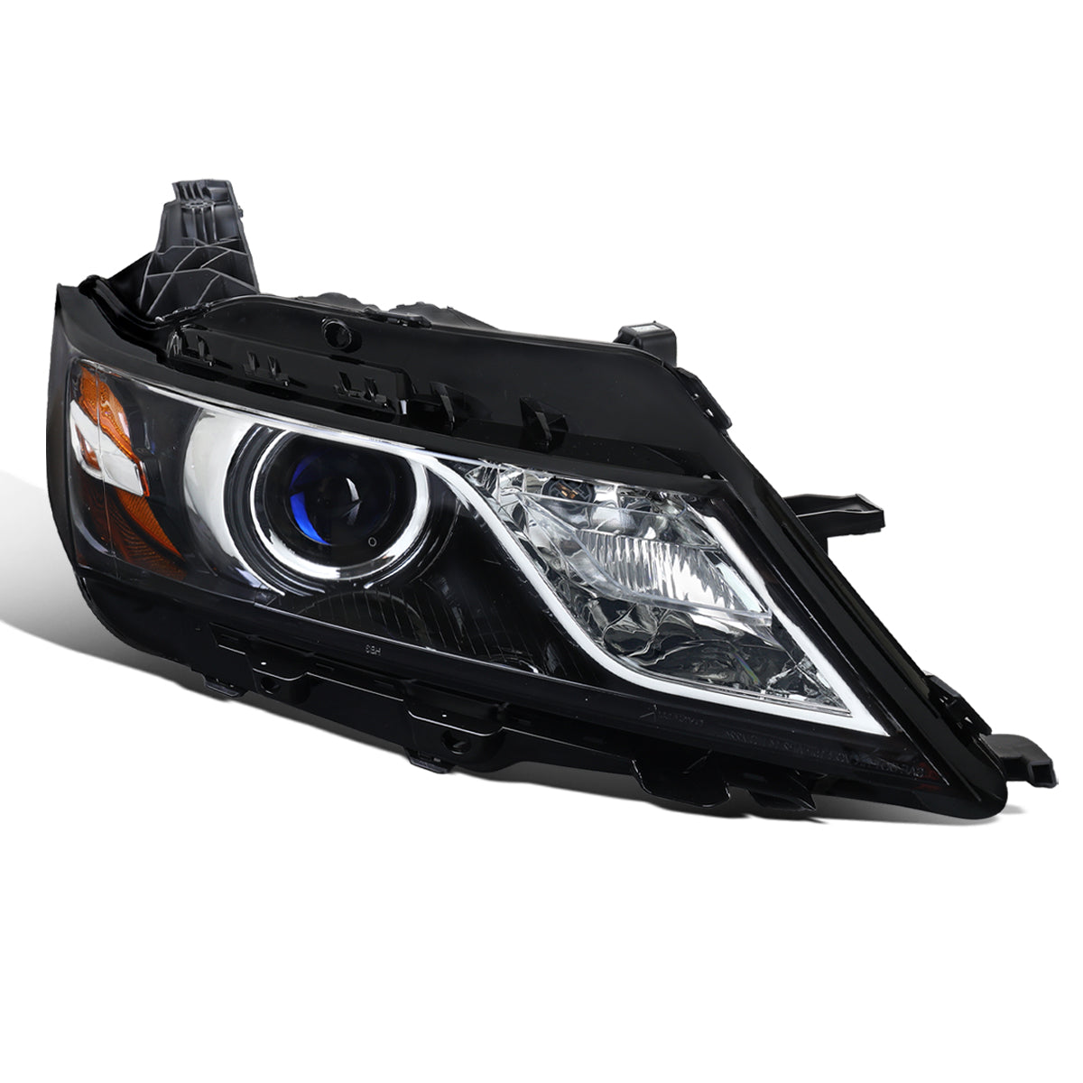 Ronnin - Fits 2014-2020 Chevy Impala Factory Replacement Halogen Projector Headlights Assembly Pair | Gloss Black | Passenger Side