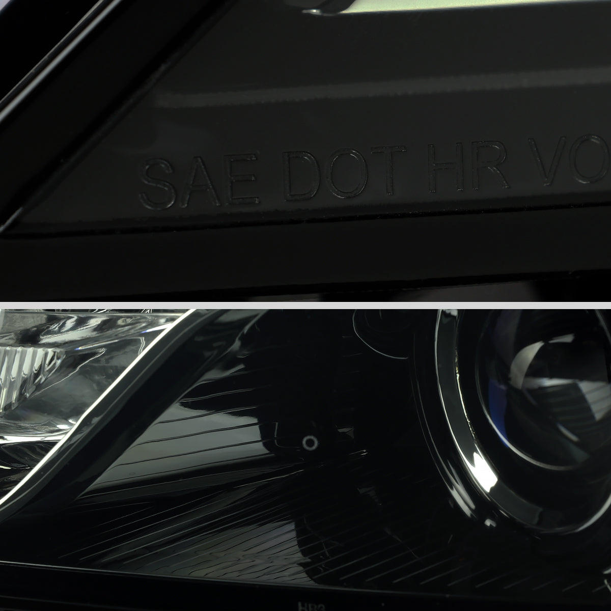 Ronnin - Fits 2014-2020 Chevy Impala Factory Replacement Halogen Projector Headlights Assembly Pair | Black Smoke