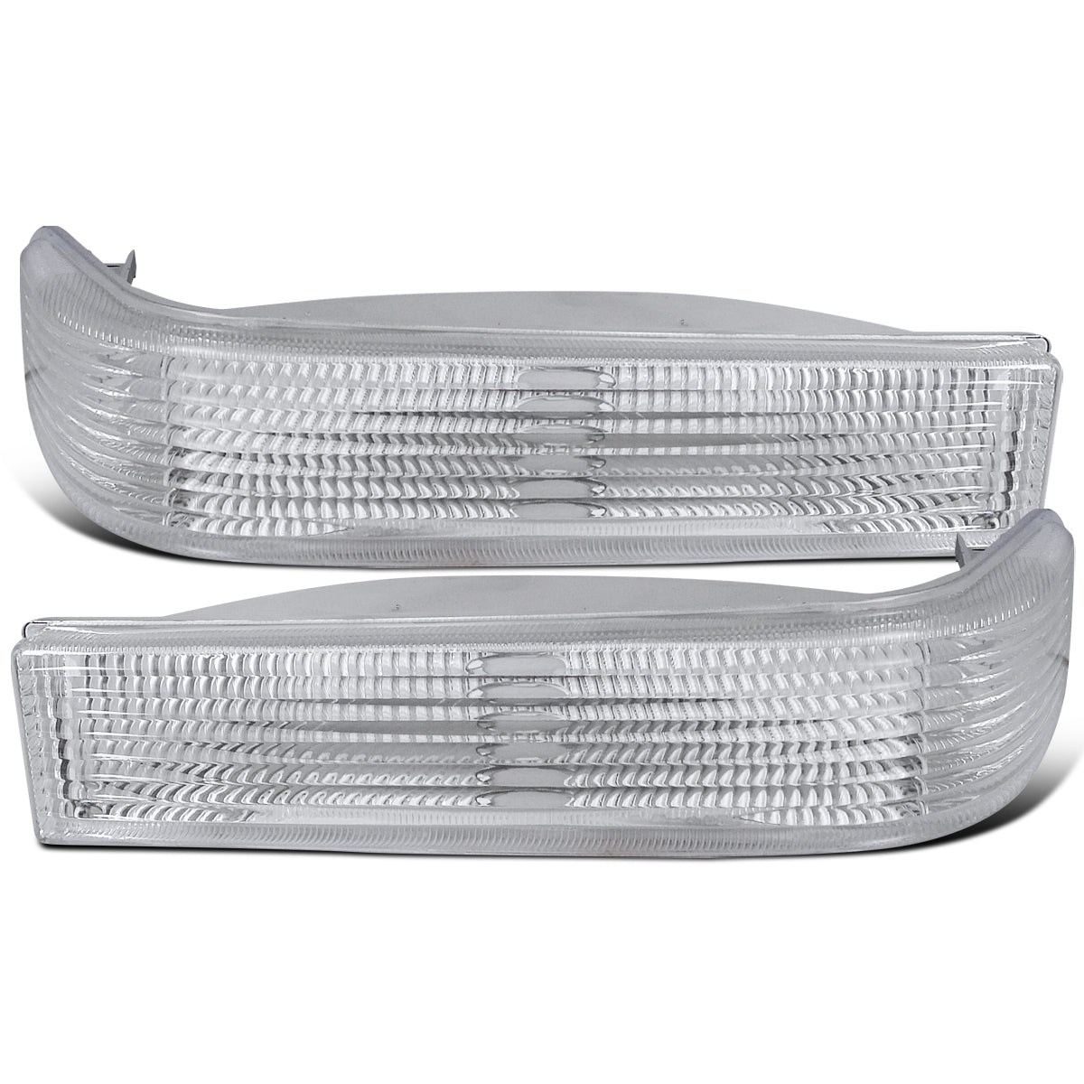 Ronnin - Fits 1993-1996 Jeep Grand Cherokee Bumper Lights Turn Signal Parking Lamps Assembly Pair | Chrome