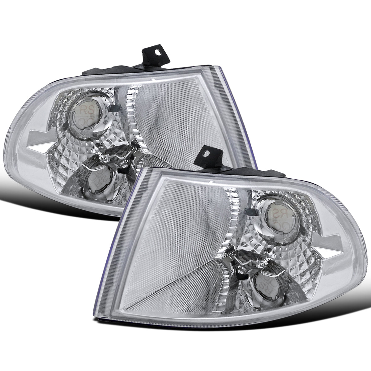 Ronnin - Fits 1992-1995 Honda Civic 4Dr Sedan Corner Turn Signals Lights Replacement Assembly Pair | Chrome