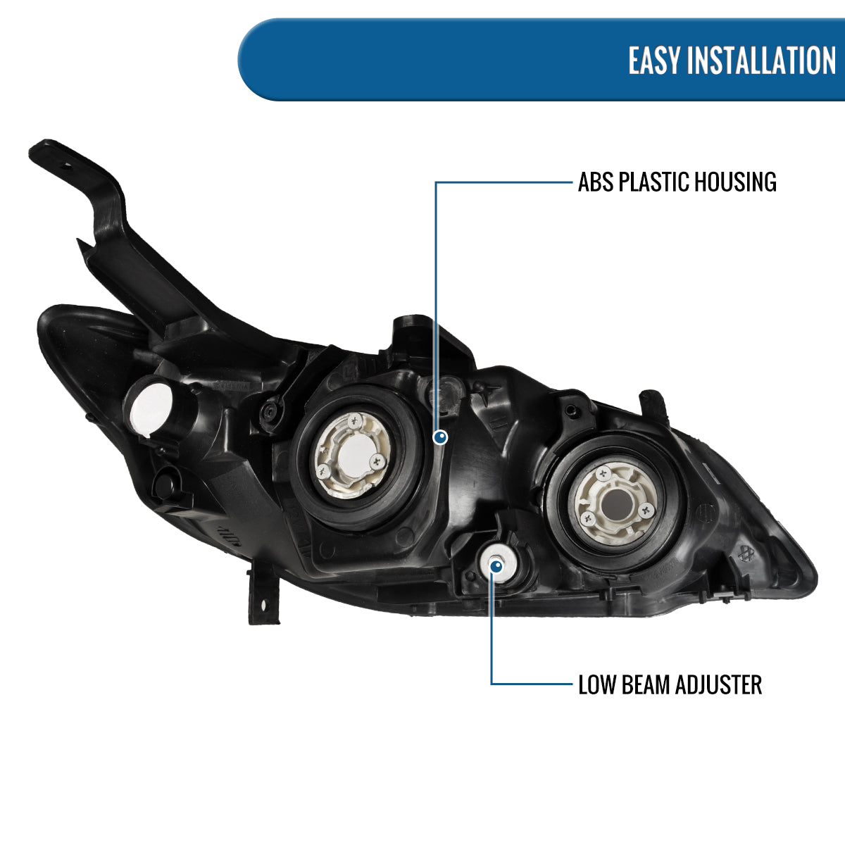 Ronnin - Fits 2004-2005 Honda Civic 2-Door Coupe 4-Door Sedan Headlights Pair | Smoke