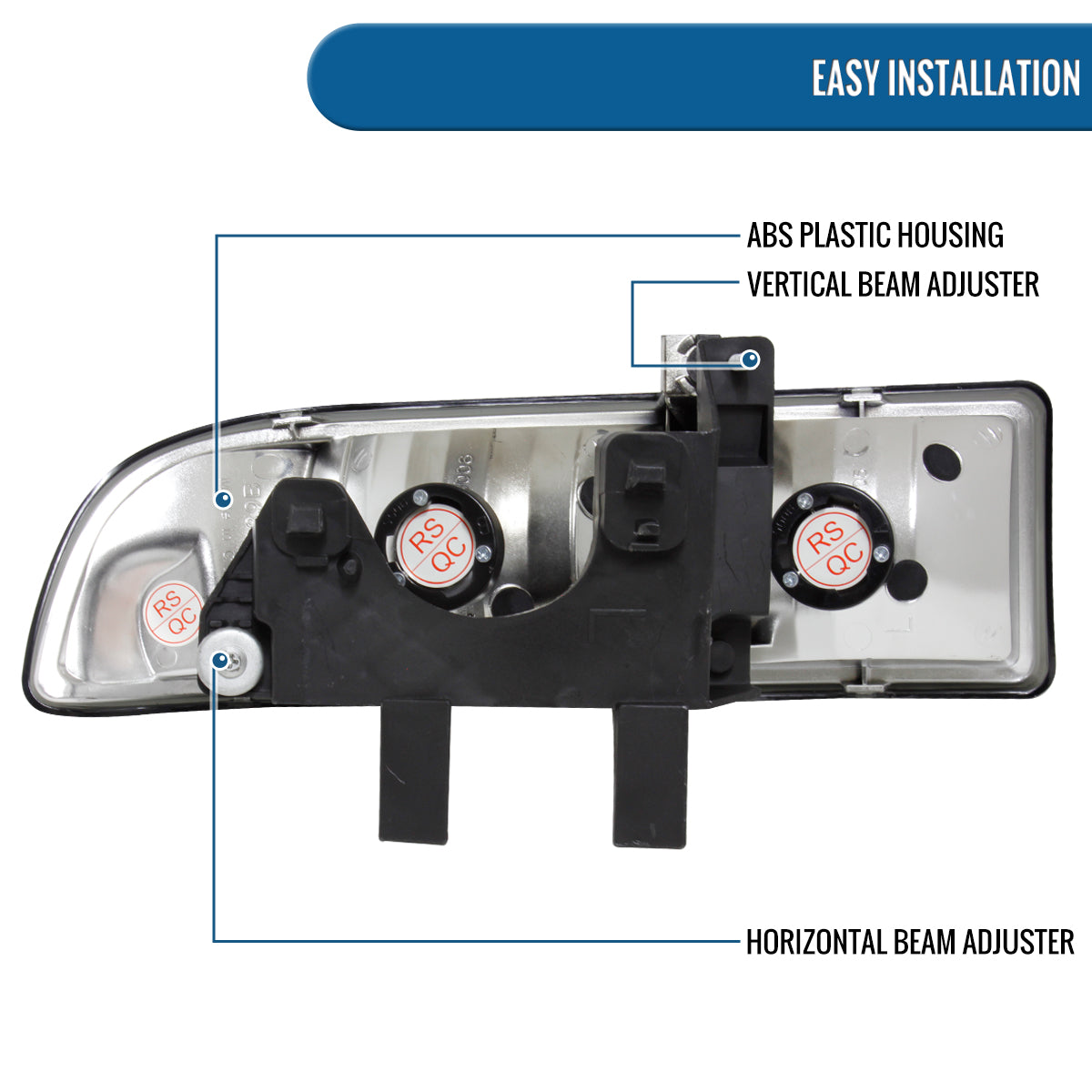 Ronnin - Fits 1998-2004 Chevy S10 Blazer Factory Replacement Headlights Assembly Pair | Smoke