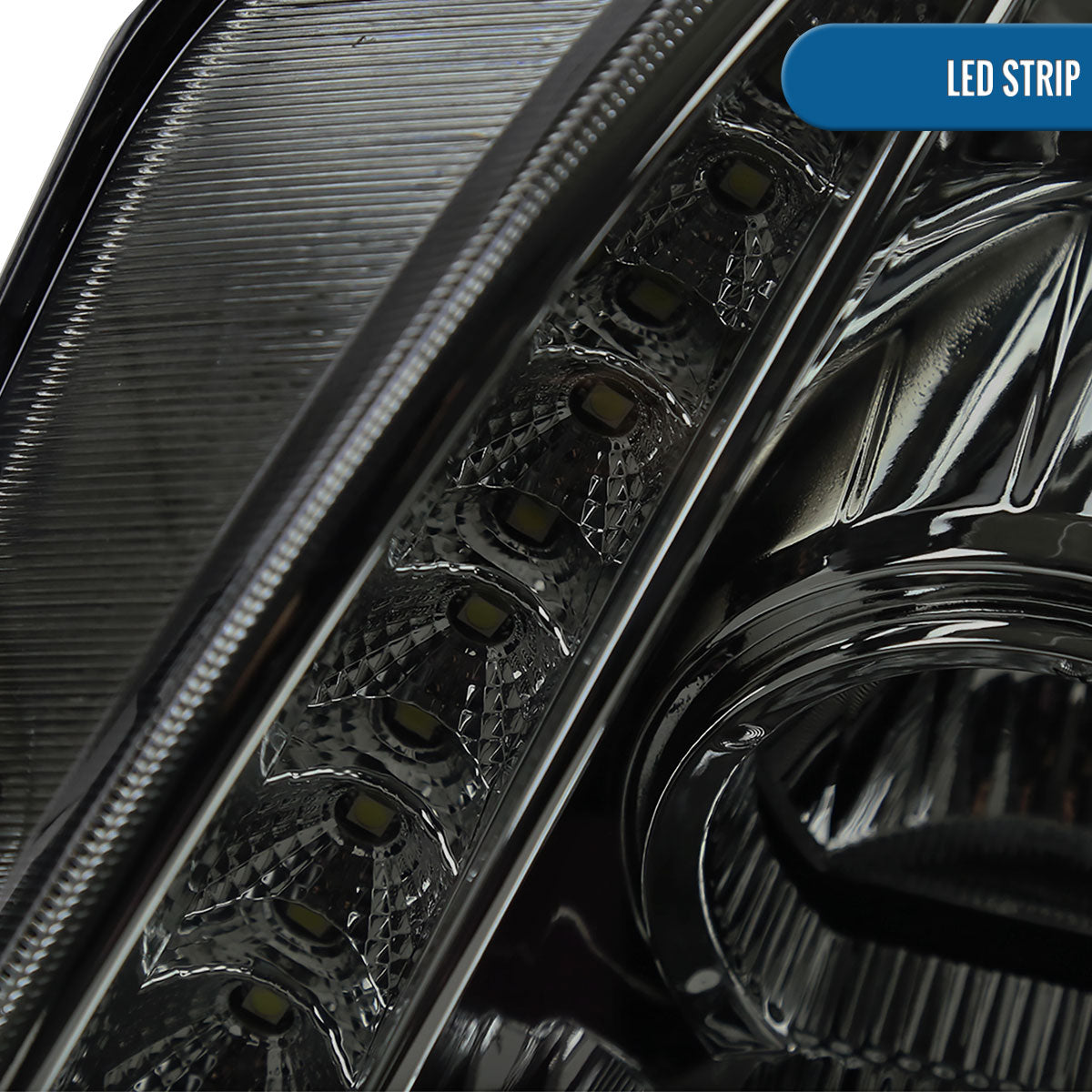 Ronnin - Fits 1997-2001 Honda Prelude Upgraded Replacement Projector Headlights LED Running Lights Assembly Pair | Smoke