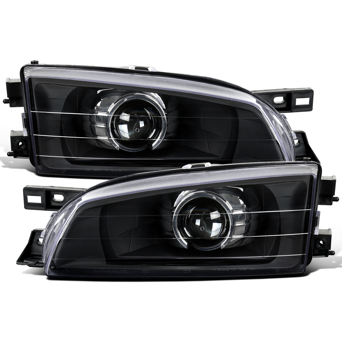 Ronnin - Fits 1995-2001 Subaru Impreza WRX Projector Headlights Factory Replacement Assembly Pair | Black