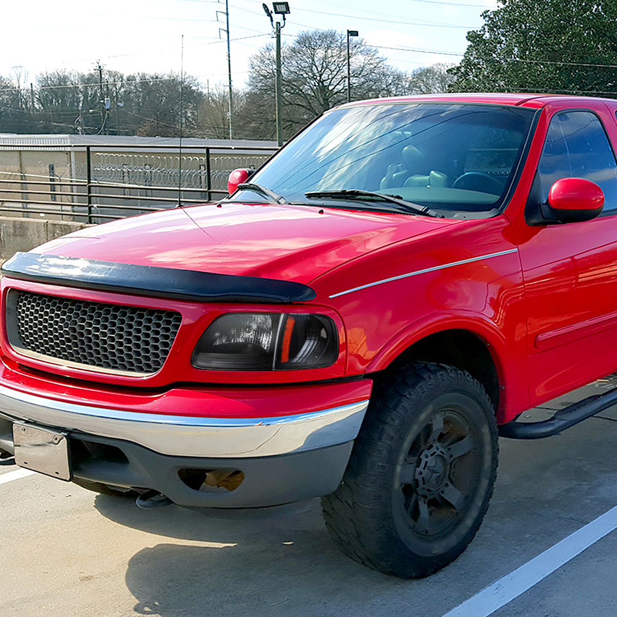 Ronnin - Fits 1997-2004 Ford F150 Expedition Corner Parking Signal Lights Replacement Assembly Pair | Black