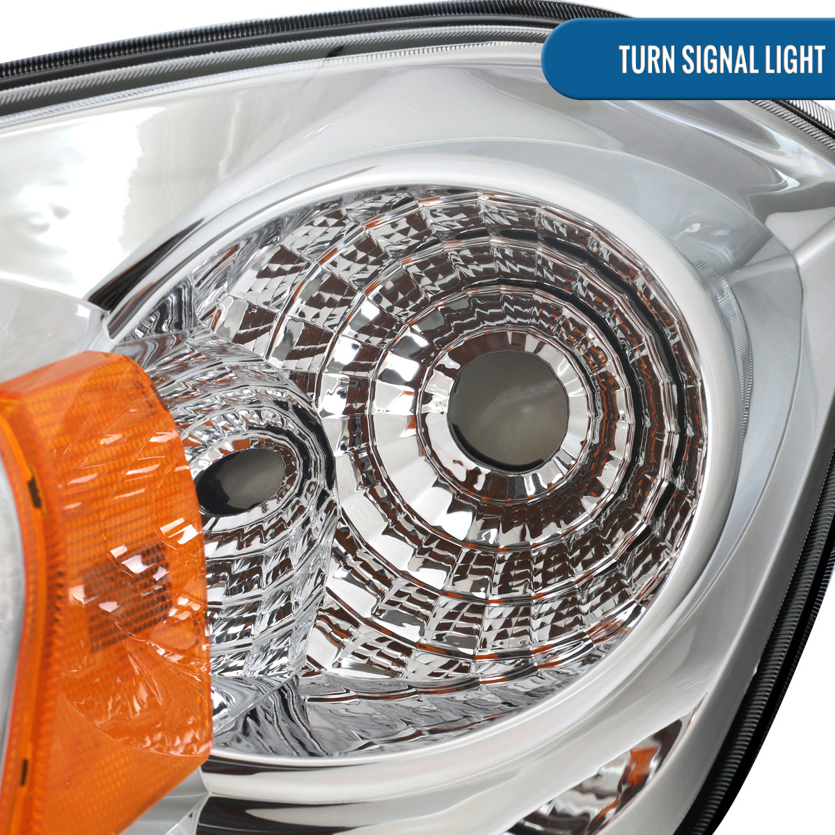 Ronnin - Fits 2005-2010 Chevy Cobalt Pontiac G5 Pursuit Upgraded Factory Replacement LED Tube Running Lights Headlights Assembly Pair | Chrome